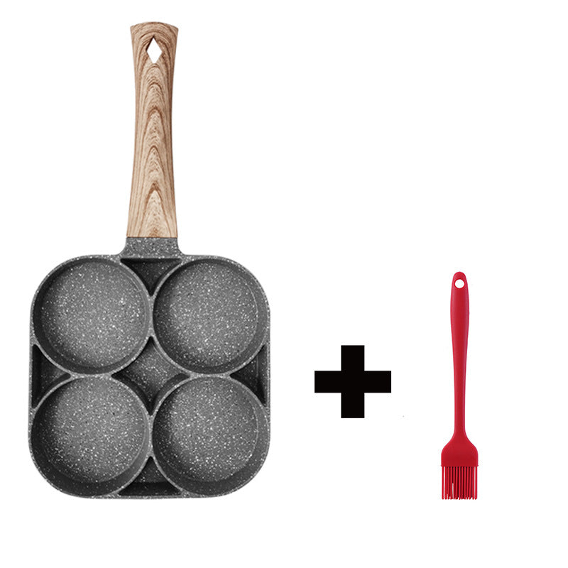 Versatile Four-Hole Pan with Oil Brush