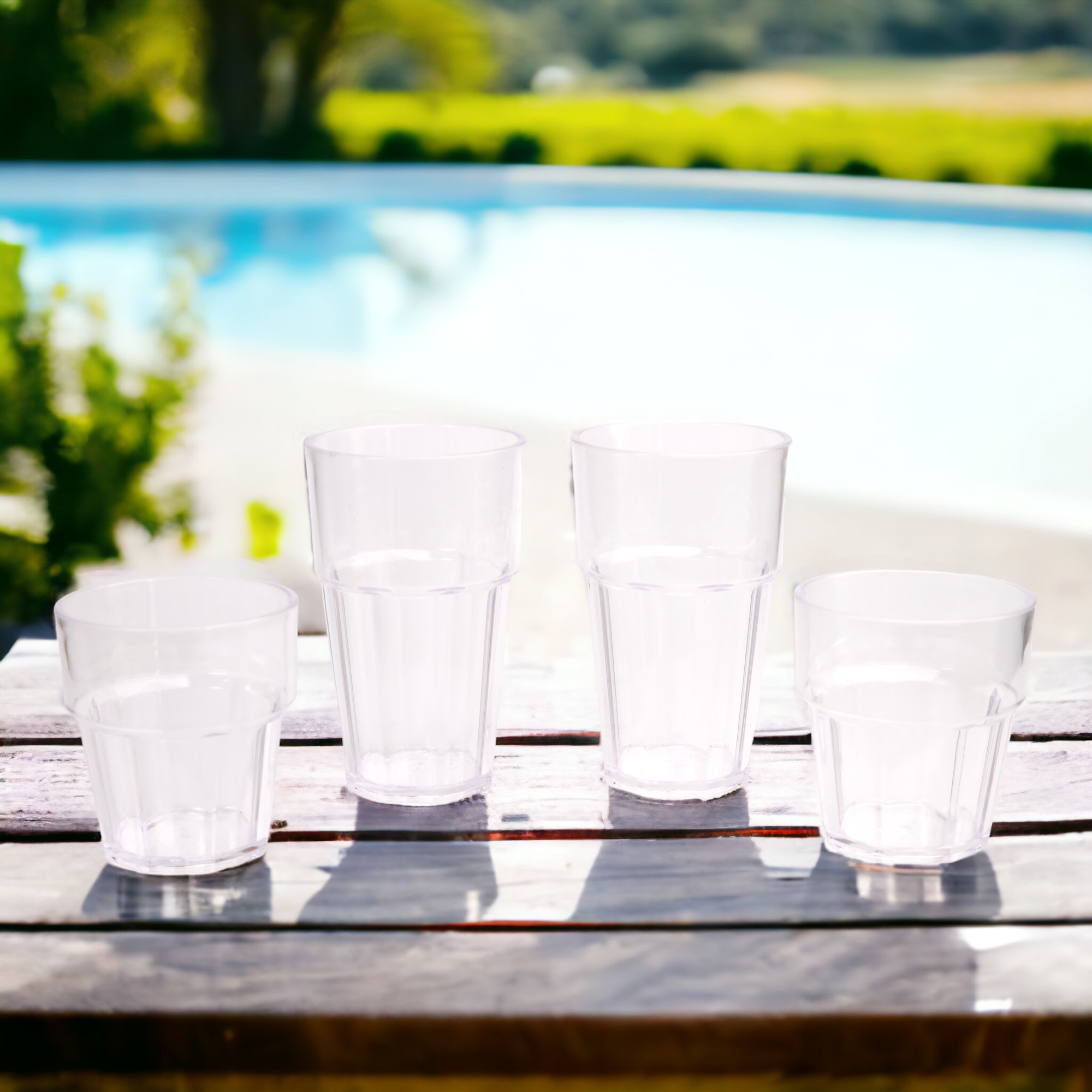 Four shatterproof glasses - 2 x 8.45oz &amp; 2 x 13.52oz