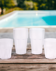 Reusable dishwasher-safe drinking glass set