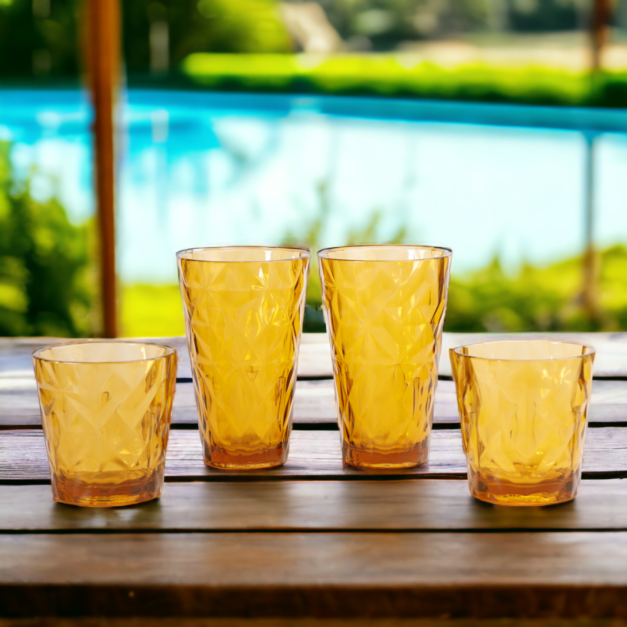 Stack of stylish polycarbonate drinkware