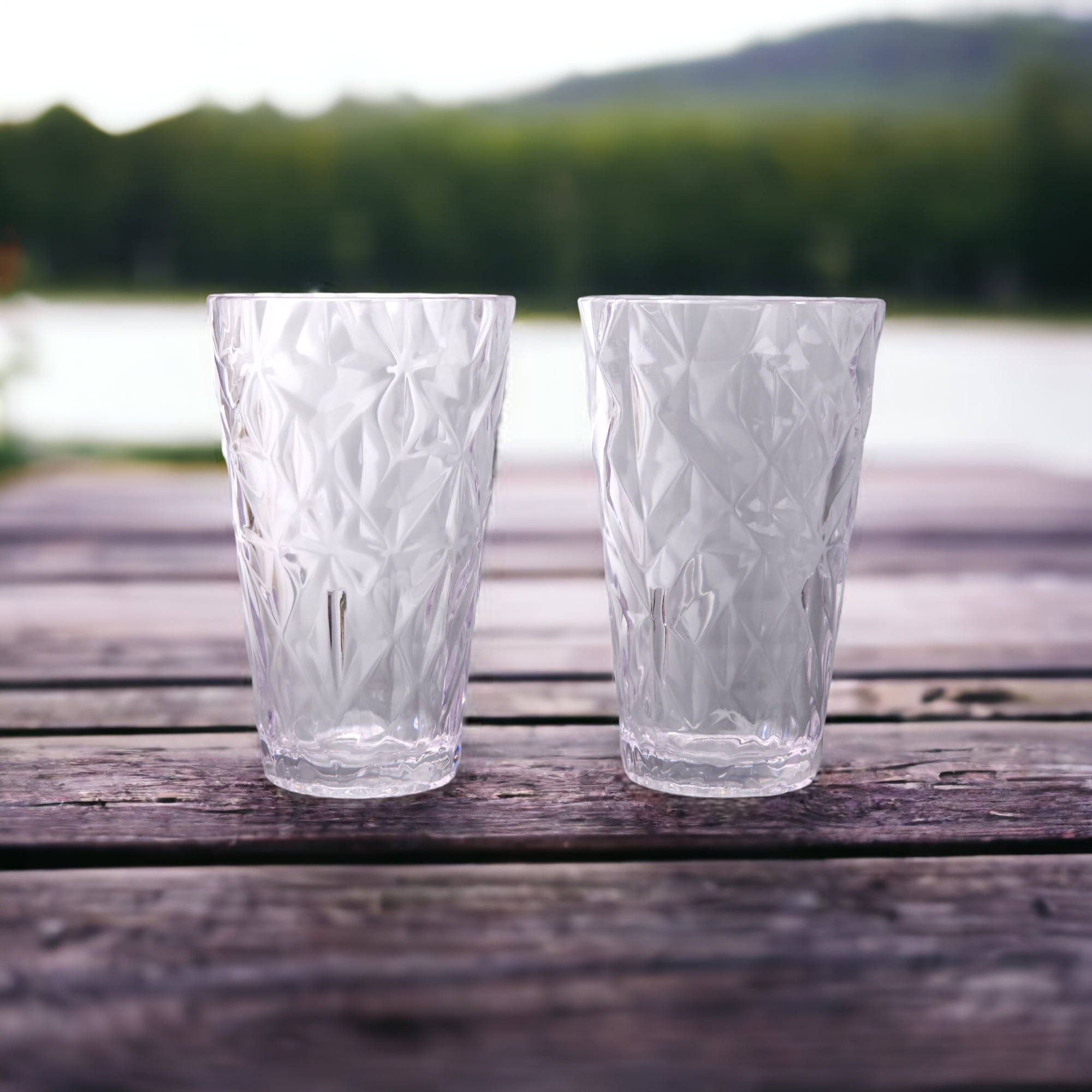 Exclusive Prism Shatterproof Drinking Glasses - Clear