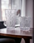 Stack of four stylish shatterproof glasses