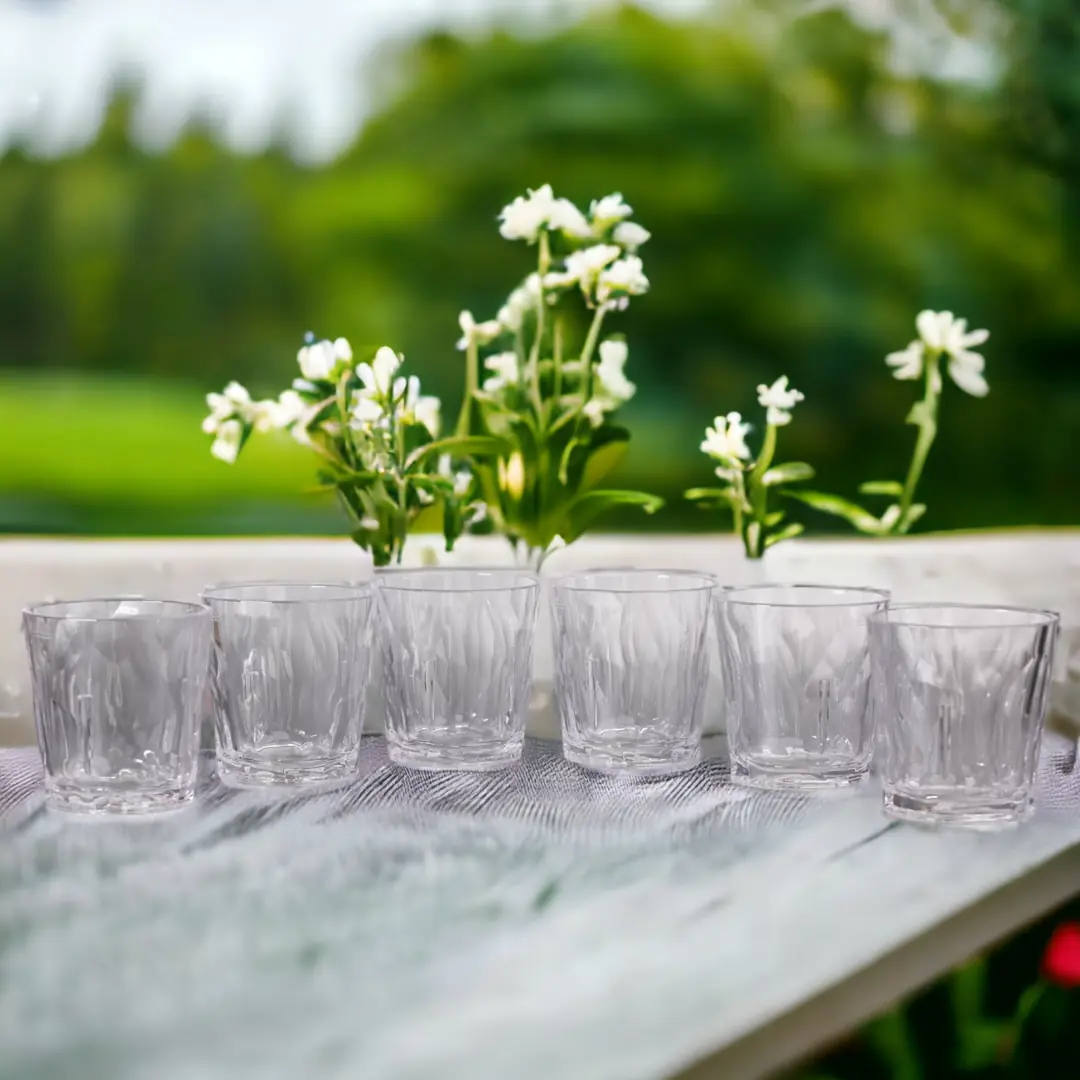 Clear Exclusive Diamond Shatterproof Drinking Glasses - Dishwasher Safe Set