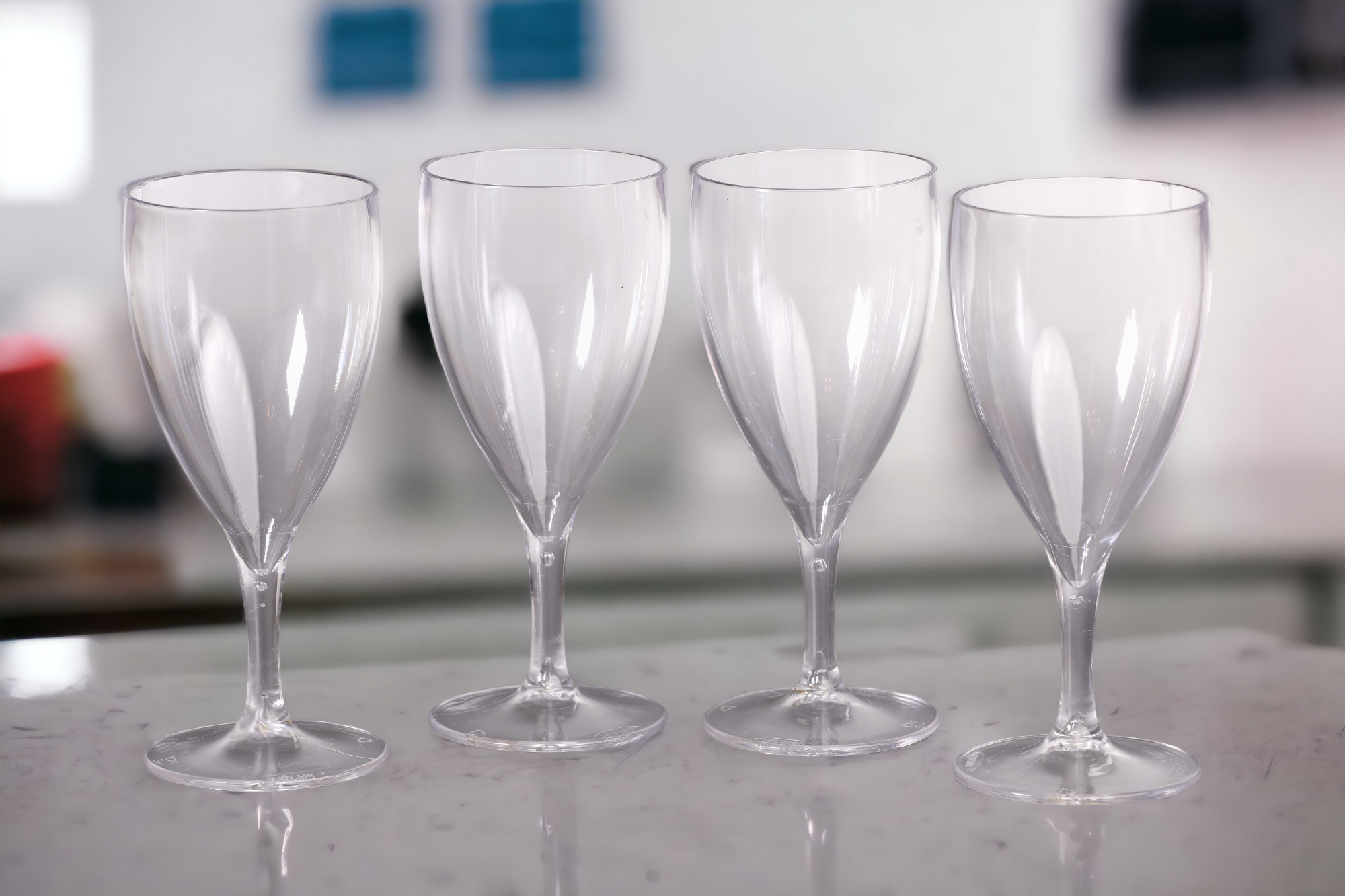 Crystal Clear Polycarbonate Wine Goblets - Set of 4