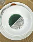 Linee Pattern Melamine Dinnerware Set - Dinner Plates