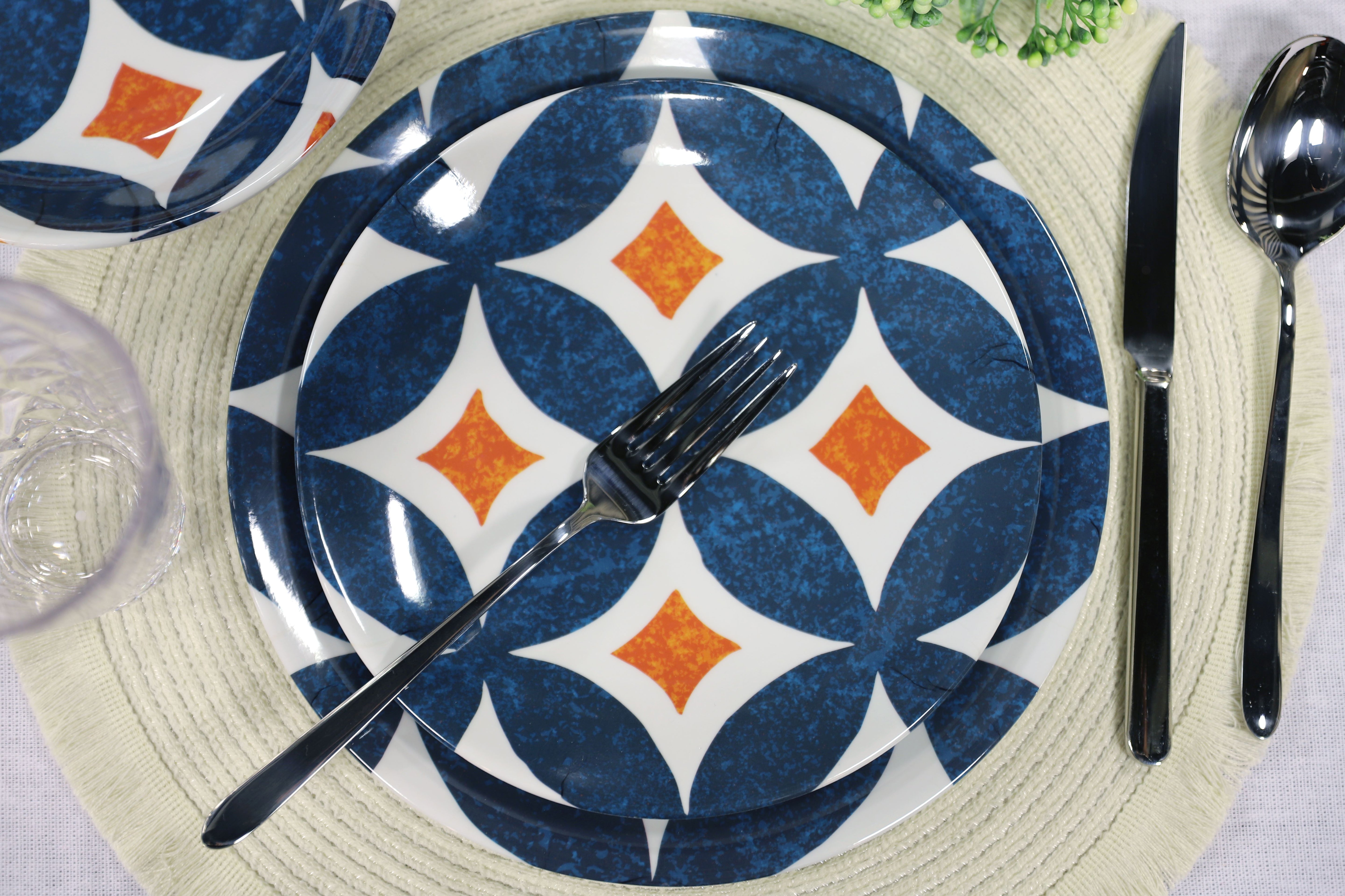 Majolica Melamine Dinnerware Set - Dinner Plates