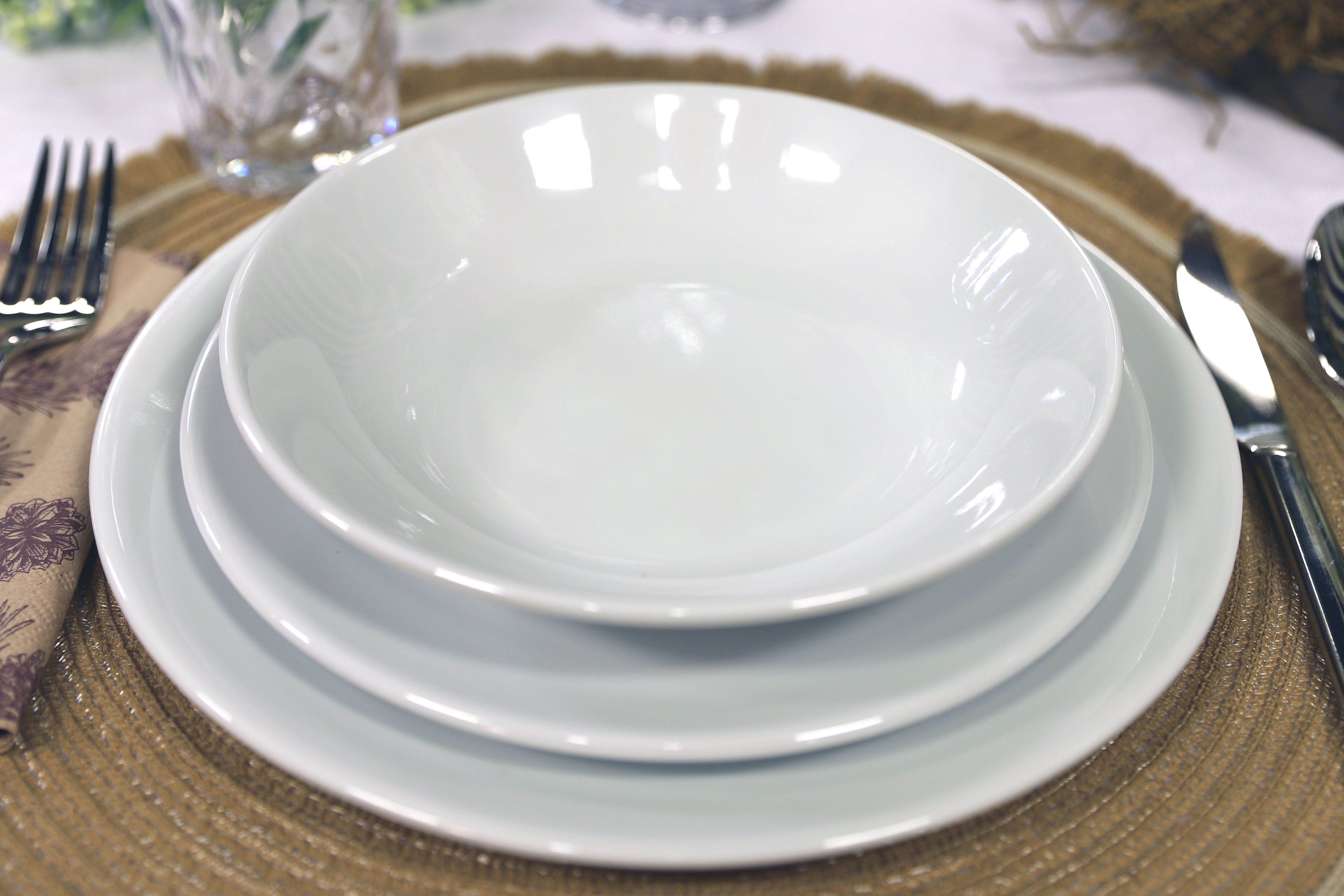 Pure White Melamine Dinnerware Set - Dinner Plates