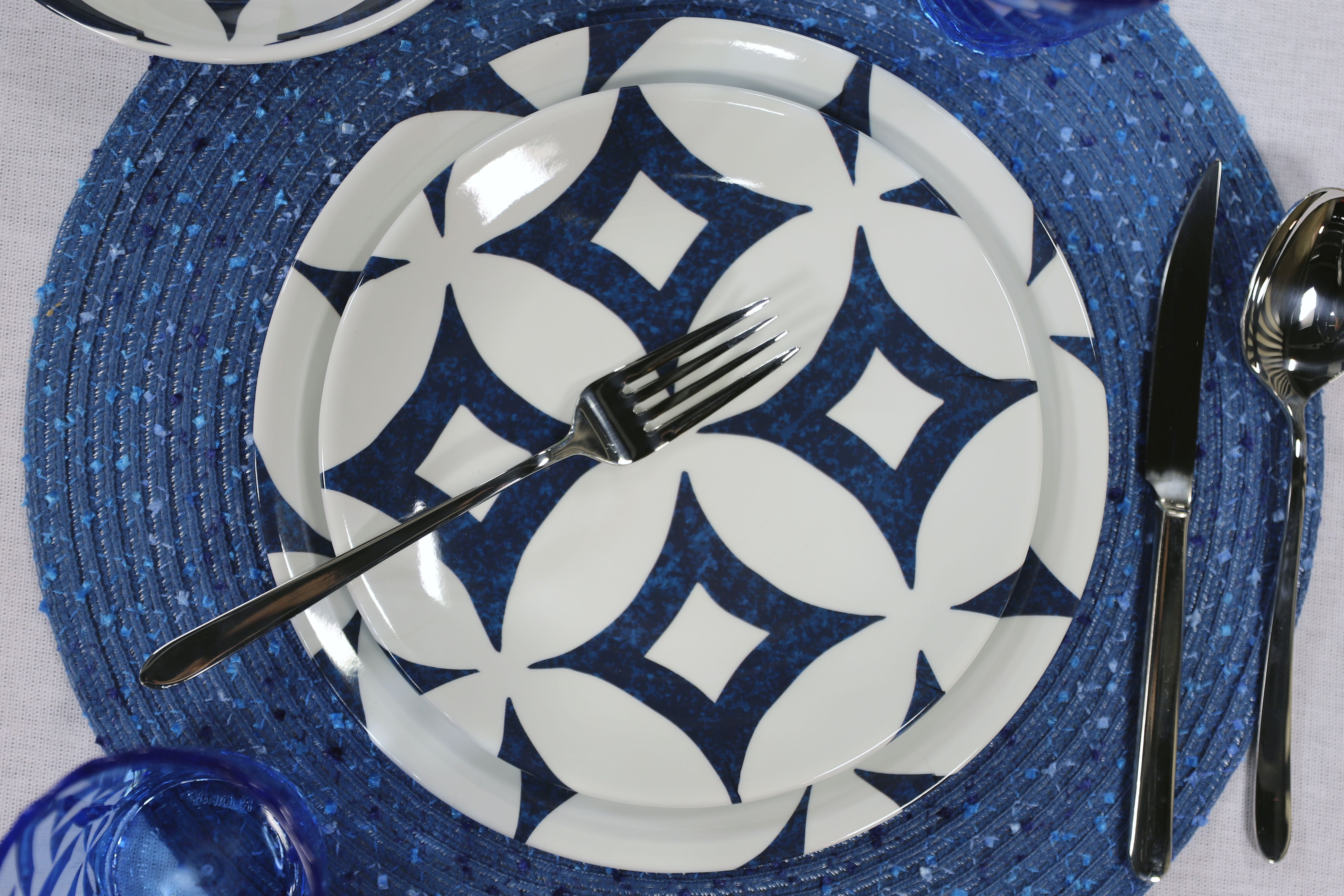 Melamine Dinnerware Set - Sapphire Blue Bowls