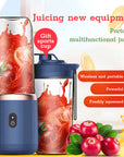 6blade Portable Blender Mini Juicer Cup Extractor Smoothie USB Charging Fruit Squeezer Blender Food Mixer Ice Crusher Portable Juicer Machine