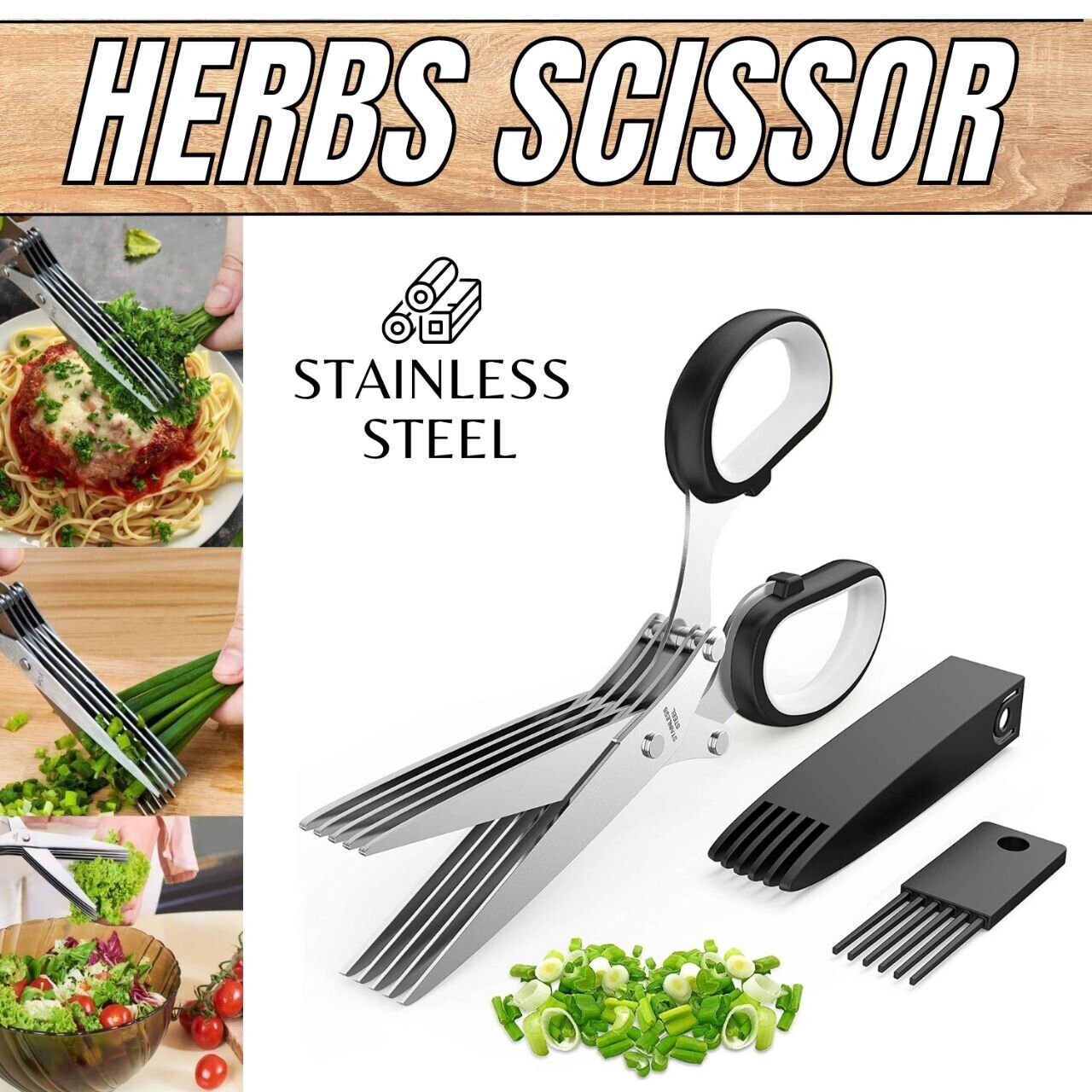 Herb Scissors Set with Cover