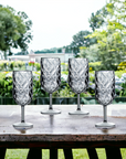 Set of 4 Prism Shatterproof Goblets - Transparent Grey