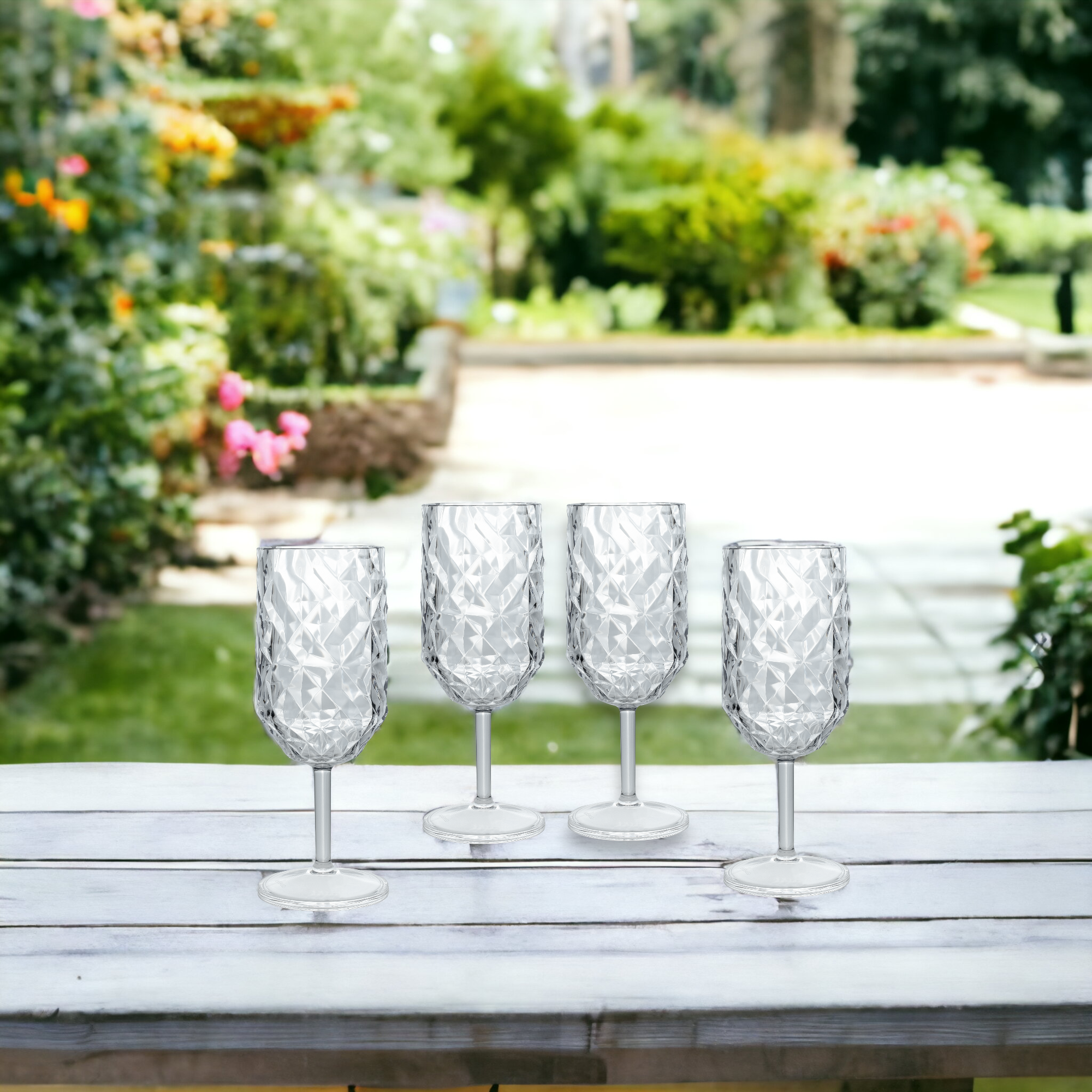 Set of 4 Unbreakable Prism Goblets - Transparent