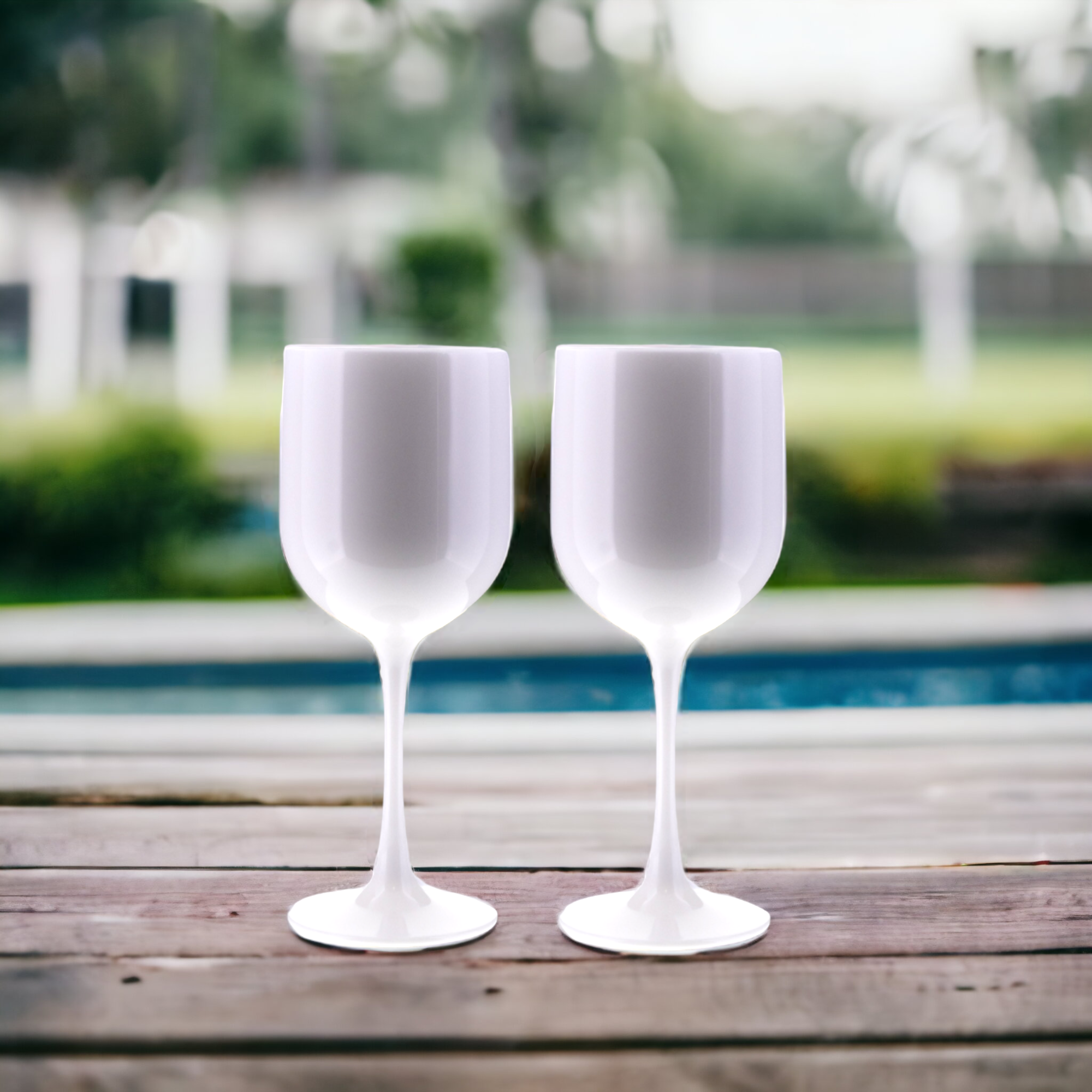 White Shatterproof Wine Goblets - Outdoor Entertainment Essential