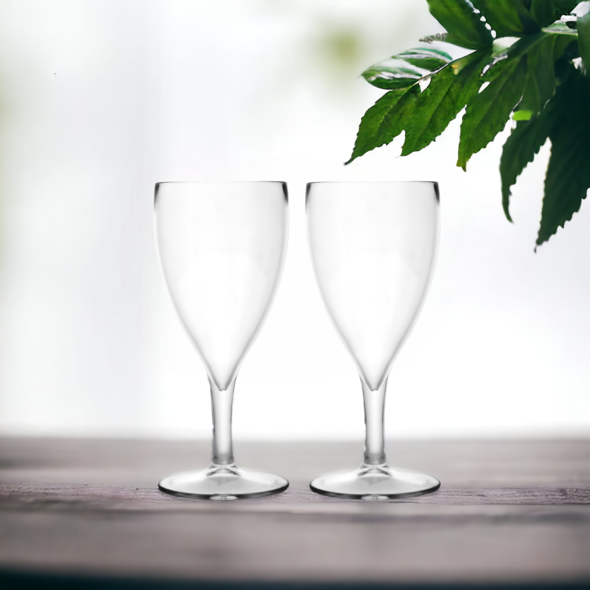 Clear Polycarbonate Shatterproof Wine Goblets - Set of 2